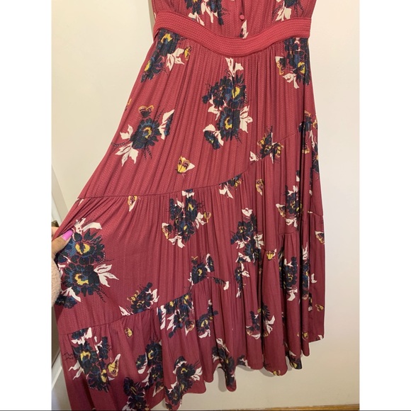 Free People All I Got Maxi Dress Retro Floral Sz 4 - Picture 11 of 16